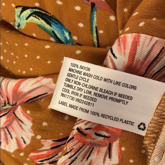 Floral Button Up Mustard Dress - Picture 8 of 8